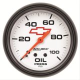 AutoMeter Phantom Chevy Bowtie Analog Gauges 5821-00406 Gauge, Phantom, Emblem, Oil Pressure, 0-100 psi, 2 5/8 in., Analog, Mechanical, Each thumbnail 1