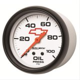 AutoMeter Phantom Chevy Bowtie Analog Gauges 5821-00406 Gauge, Phantom, Emblem, Oil Pressure, 0-100 psi, 2 5/8 in., Analog, Mechanical, Each thumbnail 3