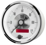 AutoMeter Prestige Analog Speedometers 2084 Gauges, Speedometer, 0-120 mph, 3 3/8 in., White Face, Black Numbers, Chrome Bezel, Electrical, Each thumbnail 4