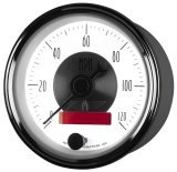 AutoMeter Prestige Analog Speedometers 2084 Gauges, Speedometer, 0-120 mph, 3 3/8 in., White Face, Black Numbers, Chrome Bezel, Electrical, Each thumbnail 5
