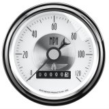 AutoMeter Prestige Analog Speedometers 2085 Gauges, Speedometer, 0-120 mph, 3 3/8 in., White Face, Black Numbers, Chrome Bezel, Electrical, Each thumbnail 2