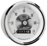 AutoMeter Prestige Analog Speedometers 2085 Gauges, Speedometer, 0-120 mph, 3 3/8 in., White Face, Black Numbers, Chrome Bezel, Electrical, Each thumbnail 3