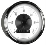 AutoMeter Prestige Analog Speedometers 2085 Gauges, Speedometer, 0-120 mph, 3 3/8 in., White Face, Black Numbers, Chrome Bezel, Electrical, Each thumbnail 4