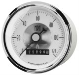 AutoMeter Prestige Analog Speedometers 2085 Gauges, Speedometer, 0-120 mph, 3 3/8 in., White Face, Black Numbers, Chrome Bezel, Electrical, Each thumbnail 5