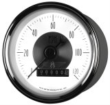 AutoMeter Prestige Analog Speedometers 2085 Gauges, Speedometer, 0-120 mph, 3 3/8 in., White Face, Black Numbers, Chrome Bezel, Electrical, Each thumbnail 6