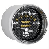 AutoMeter Pro-Comp Marine Carbon Fiber Analog Gauges 200764-40 Gauges, Gauges, Oil Temperature, 140-340 degrees F, 2 1/16 in. Diameter, Silver Bezel, Electrical, Each thumbnail 3