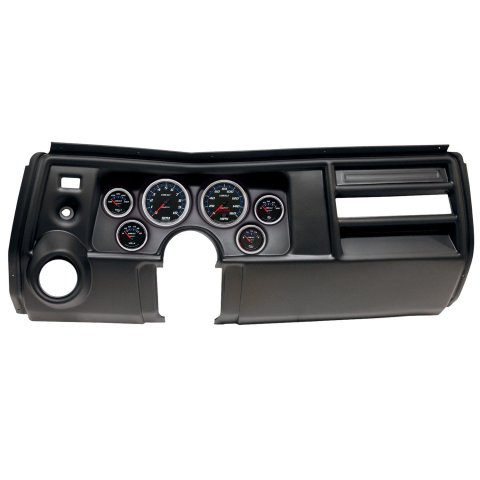 AutoMeter Cobalt Instrument Clusters for 1969 CHEVELLE, EL CAMINO - 2909-05 Gauge Kit, Cobalt, Analog, Black Face, Speedometer, Tach, Oil, Water, Volt, Fuel, White/Blue Numbers, Red Pointers, Black Panel, Chevy, Vent, Kit