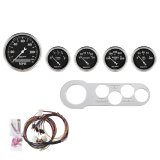 AutoMeter Old Tyme Black Series Instrument Clusters 7042-OTB Cluster, Series, Analog, Speedometer, Oil Pressure, Water Temperature, Fuel Level, Face, Polished Panel, Chevy, Kit thumbnail 3