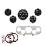 AutoMeter Old Tyme Black Series Instrument Clusters for 1962-1965 CHEVY II - 7044-OTB Cluster, Series, Analog, Speedometer, Water Temperature, Fuel Level, Voltmeter, Face, Polished Panel, Chevy, Kit thumbnail 3