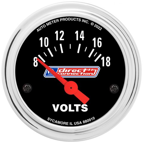 AutoMeter Gauges 880910 GAUGE, VOLTMETER, 2-1/16", 8-18 VOLTS, ELEC, MOPAR MOPAR DIRECT CONNECTION