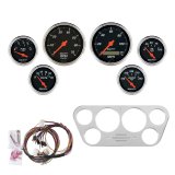 AutoMeter Designer Black Instrument Clusters for 1953-1955 F-100, F-250, F-350 - 7048-DB Gauges, Cluster, Analog, Speedometer, Tach, Water Temperature, Fuel Level, Face, Polished Gauge Panel, Ford, Kit thumbnail 1