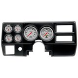 AutoMeter Ultra-Lite Instrument Clusters 2923-13 Gauge Kit, Ultra-Lite, Analog, Silver Face, Speedo, Tach, Oil, Water, Volt, Fuel, Black Numbers, Red Pointers, Black Panel, Chevy, With A/C, Kit thumbnail 1