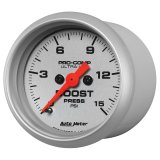 AutoMeter Ultra-Lite Analog Gauges 4350 Gauges, Gauges, Boost Pressure, 0-15 psi, 2 1/16 in., Silver Face, Black Numbers, Silver Bezel, Illuminated, Electrical, Each thumbnail 2