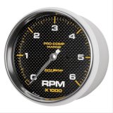 AutoMeter Pro-Comp Marine Tachometer Gauges 200750-40 Gauge, Marine, Tachometer, 5 in., 0-6,000 rpm, Full Sweep, Carbon Fiber Face, Silver Pointer, Silver Bezel, Electrical, Each thumbnail 3