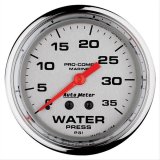 AutoMeter Pro-Comp Marine Analog Gauges 200773-35 Gauge, Marine, Water Presure, 2 5/8 in., 0-35 psi, Full Sweep, Silver Face, Red Pointer, Chrome Bezel, Mechanical, Each thumbnail 1