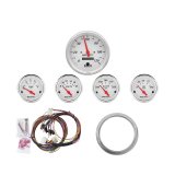 AutoMeter Arctic White Analog Gauge Kits 7034-AW Gauges, White, Analog, Speedometer, Oil Pressure, Water Temperature, Fuel Level, Voltmeter, Face, Chevy, Kit thumbnail 5