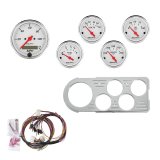 AutoMeter Arctic White Instrument Clusters 7046-AW Cluster, White, Analog, Speedometer, Oil Pressure, Water Temperature, Fuel Level, Voltmeter, Face, Polished Panel, Ford, Kit thumbnail 2