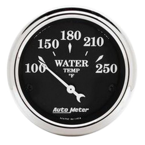 AutoMeter Old Tyme Black Series Instrument Clusters 7047-OTB Cluster, Series, Analog, Speedometer, Tach, Oil Pressure, Water Temperature, Fuel Level, Polished Panel, Chevy, Kit thumbnail 4