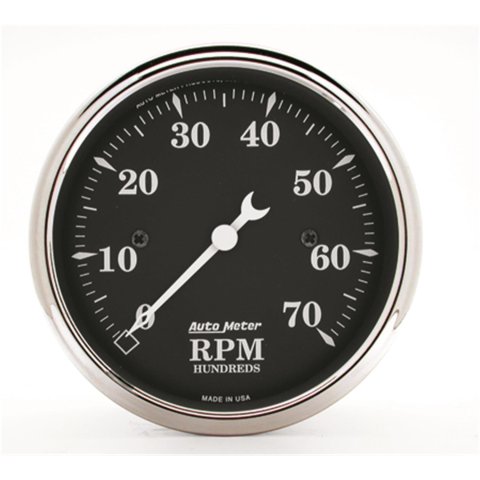 AutoMeter Old Tyme Black Series Instrument Clusters 7047-OTB Cluster, Series, Analog, Speedometer, Tach, Oil Pressure, Water Temperature, Fuel Level, Polished Panel, Chevy, Kit thumbnail 8