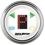 AutoMeter Shift Indicator Gauges 1360 Indicator, Gauge, PRNDL Plus, 2 1/16 in., Round, Dash Mount, LED Display, White Face, Domed Lens, Each thumbnail 3