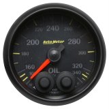 AutoMeter Elite Series Analog Gauges 8142-05702 Gauge, Series, Analog, Oil Temperature, 100-340 Degrees F, 2 1/16 in. Diameter, Black Face, Each thumbnail 1