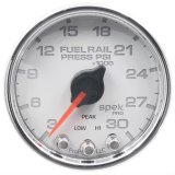 AutoMeter Spek-Pro Analog Gauges P32111 Gauges, Spek-Pro, Fuel Rail Pressure, 0-30,000 psi, 2 1/16 in., White Face, Multicolor Numbers, Chrome Bezel, Analog, Electrical, Each thumbnail 1