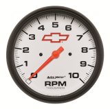 AutoMeter Phantom Series Chevy Bowtie Tachometers 5898-00406 Gauge, Tachometer, Phantom, Bowtie, Electric, 5 in., 0-10,000 rpm, White Face/Black Bezel, Each thumbnail 6