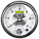 AutoMeter Prestige Analog Gauge Kits 2095 Kits, Kits, Dual Gauge, Speedometer and Tachometer, 5 in., White Face, Black Numbers, Chrome Bezel, Electronic, Kit thumbnail 1