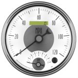 AutoMeter Prestige Analog Gauge Kits 2095 Kits, Kits, Dual Gauge, Speedometer and Tachometer, 5 in., White Face, Black Numbers, Chrome Bezel, Electronic, Kit thumbnail 2