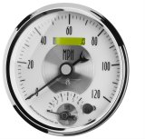 AutoMeter Prestige Analog Gauge Kits 2095 Kits, Kits, Dual Gauge, Speedometer and Tachometer, 5 in., White Face, Black Numbers, Chrome Bezel, Electronic, Kit thumbnail 4