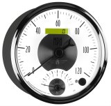 AutoMeter Prestige Analog Gauge Kits 2095 Kits, Kits, Dual Gauge, Speedometer and Tachometer, 5 in., White Face, Black Numbers, Chrome Bezel, Electronic, Kit thumbnail 5