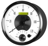 AutoMeter Prestige Analog Gauge Kits 2095 Kits, Kits, Dual Gauge, Speedometer and Tachometer, 5 in., White Face, Black Numbers, Chrome Bezel, Electronic, Kit thumbnail 6