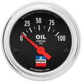 AutoMeter Mopar Classic Analog Gauges 880786 Gauge, Oil Pressure, 0-100 psi, 2 1/16 in., Analog, Electrical, Black Face, Each thumbnail 1