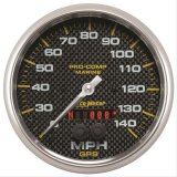 AutoMeter Pro-Comp Marine GPS Speedometers 200647-40 Gauge, Marine, Speedometer, 5 in., 0-140 mph, Full Sweep, Carbon Fiber Face, Red Pointer, Silver Bezel, Electrical, GPS, Each thumbnail 1