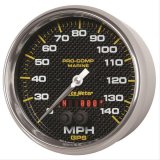 AutoMeter Pro-Comp Marine GPS Speedometers 200647-40 Gauge, Marine, Speedometer, 5 in., 0-140 mph, Full Sweep, Carbon Fiber Face, Red Pointer, Silver Bezel, Electrical, GPS, Each thumbnail 2
