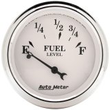 AutoMeter Old Tyme White Series Instrument Clusters 7033-OTW Cluster, White, Analog, Speedometer, Oil Pressure, Water Temperature, Fuel Level, Voltmeter, Polished Panel, Chevy, Kit thumbnail 8