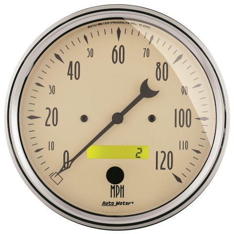 AutoMeter Antique Beige Analog Gauge Kits 7034-AB Instrument Cluster, Beige, Analog, Speedometer, Oil Pressure, Water Temperature, Fuel Level, Voltmeter, Face, Chevy, Kit