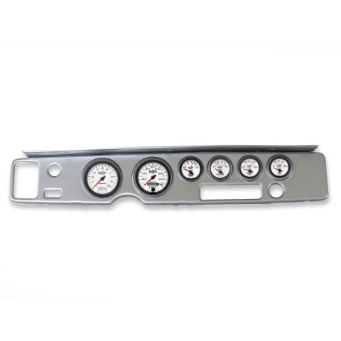 AutoMeter Phantom II Instrument Clusters for 1970-1981 FIREBIRD - 2138-10 Gauge Kit, II, Analog, White Face, Speedo, Tach, Oil, Water, Volt, Fuel, Silver Numbers, Red Pointers, Brushed Panel, Pontiac, Kit