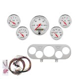 AutoMeter Arctic White Instrument Clusters for 1962-1965 CHEVY II - 7044-AW Cluster, White, Analog, Speedometer, Oil Pressure, Water Temperature, Fuel Level, Voltmeter, Face, Polished Panel, Chevy, Kit thumbnail 2