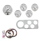 AutoMeter Old Tyme White Series Instrument Clusters 7046-OTW Cluster, White, Analog, Speedometer, Oil Pressure, Water Temperature, Fuel Level, Voltmeter, Polished Gauge Panel, Ford, Kit thumbnail 5
