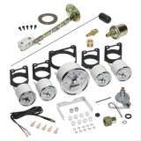 AutoMeter Prestige Analog Gauge Kits 2007 Kits, Analog, 5-piece, Fuel Level, Oil Pressure, Speedometer, Voltmeter, Water Temperature, White Face, Chrome Bezel, Electronic, Kit thumbnail 1