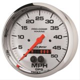 AutoMeter Pro-Comp Marine GPS Speedometers 200644-35 Gauge, Marine, Speedometer, 5 in., 0-50 mph, Full Sweep, Silver Face, Red Pointer, Chrome Bezel, Electrical, GPS, Each thumbnail 3