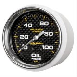 AutoMeter Pro-Comp Marine Carbon Fiber Analog Gauges 200777-40 Gauges, Analog, Oil Pressure, 0-100 psi, 2 5/8 in., Face, Silver Bezel, Mechanical, Each thumbnail 2