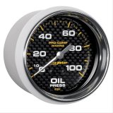 AutoMeter Pro-Comp Marine Carbon Fiber Analog Gauges 200777-40 Gauges, Analog, Oil Pressure, 0-100 psi, 2 5/8 in., Face, Silver Bezel, Mechanical, Each thumbnail 3
