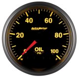 AutoMeter NASCAR Elite Series Analog Gauges 5652-05702-A Gauge, Analog, Stepper Motor w/o Pro Control, w/4AN Sensor, Oil Pressure, 0-100 PSI, 2 1/16 in. Diameter, Black Face, Each thumbnail 2
