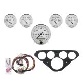 AutoMeter Old Tyme White Series Instrument Clusters 7049-OTW Cluster, White, Analog, Speedometer, Oil Pressure, Water Temperature, Fuel Level, Voltmeter, Face, Black Panel, Chevy, Kit thumbnail 5
