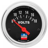 AutoMeter Mopar Classic Analog Gauges 880788 Gauge, Voltmeter, 8-18 V, 2 1/16 in., Analog, Electrical, Black Face, Each thumbnail 2