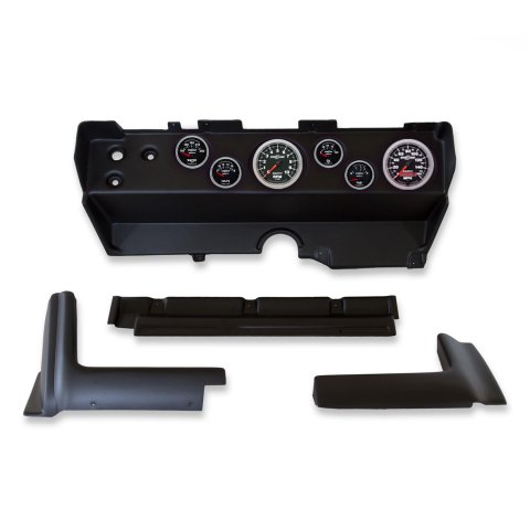 AutoMeter Sport-Comp II Instrument Clusters for 1970-1974 BARRACUDA, CHALLENGER, CUDA - 2139-12 Gauge Kit, II, Analog, Black Face, Speedo, Tach, Oil, Water, Volt, Fuel, White Numbers, Red Pointers, Black Panel, Dodge, Plymouth, Kit