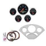 AutoMeter Designer Black Instrument Clusters 7033-DB Gauges, Cluster, Analog, Speedometer, Water Temperature, Fuel Level, Voltmeter, Face, Polished Gauge Panel, Chevy, Kit thumbnail 7