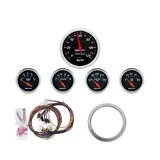 AutoMeter Designer Black Analog Gauge Kits 7034-DB Gauges, Black, Analog, Speedometer, Oil Pressure, Water Temperature, Fuel Level, Voltmeter, Face, Chevy, Kit thumbnail 7